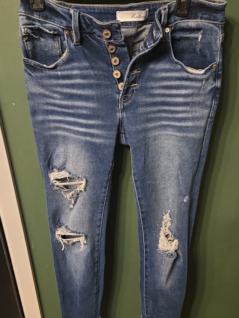 KanCan Distressed Skinny Jeans in Medium Blue